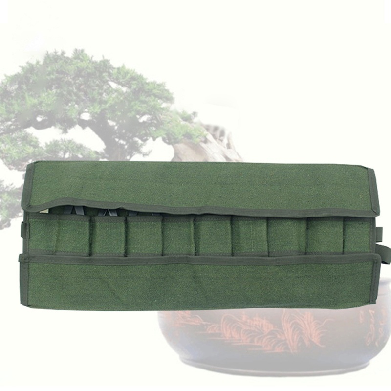 Gro Tas Penyimpanan Roll Alat Bonsai Kanvas Heavy Duty Untuk w/10Kantong Untuk Pelabuhan Taman