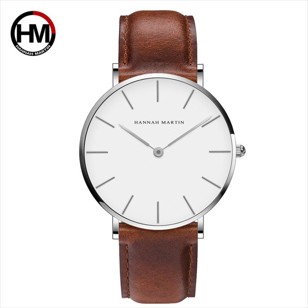 Jam Tangan Pria Hannah Martin Leather Kulit Analog Premium Anti Air 30 Meter CB01