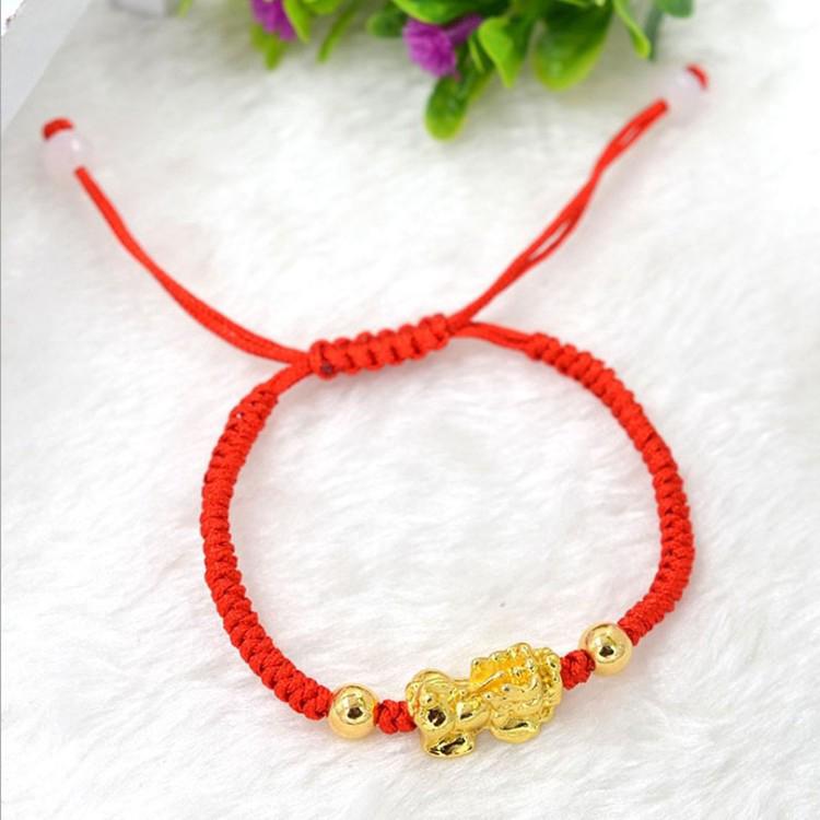  Gelang  Tali  Warna Merah  Lapis Emas  24K Shopee Indonesia