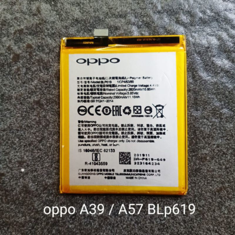 Baterai Oppo A39 A57 BLP619 BLP 619 battery batre baterei batere batray batrai