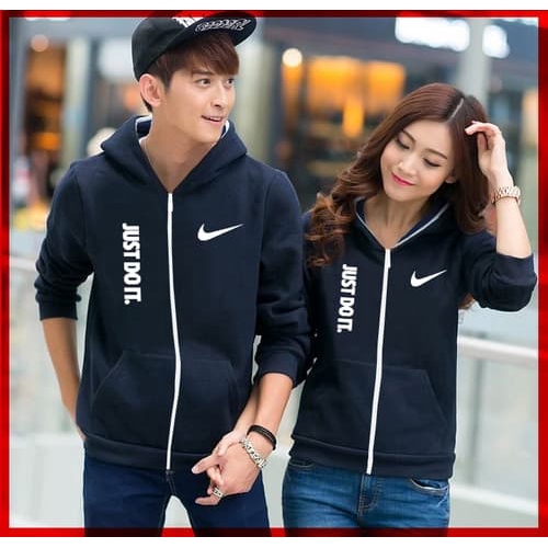 [ Cp Jkt Just Do It CL] pakaian couple jaket warna navy