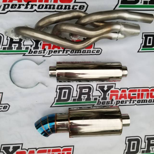 Full set Knalpot Mobil JS Racing Biru Agya - Ayla - Jazz - Mobilio - Civic - Gran max  DLL