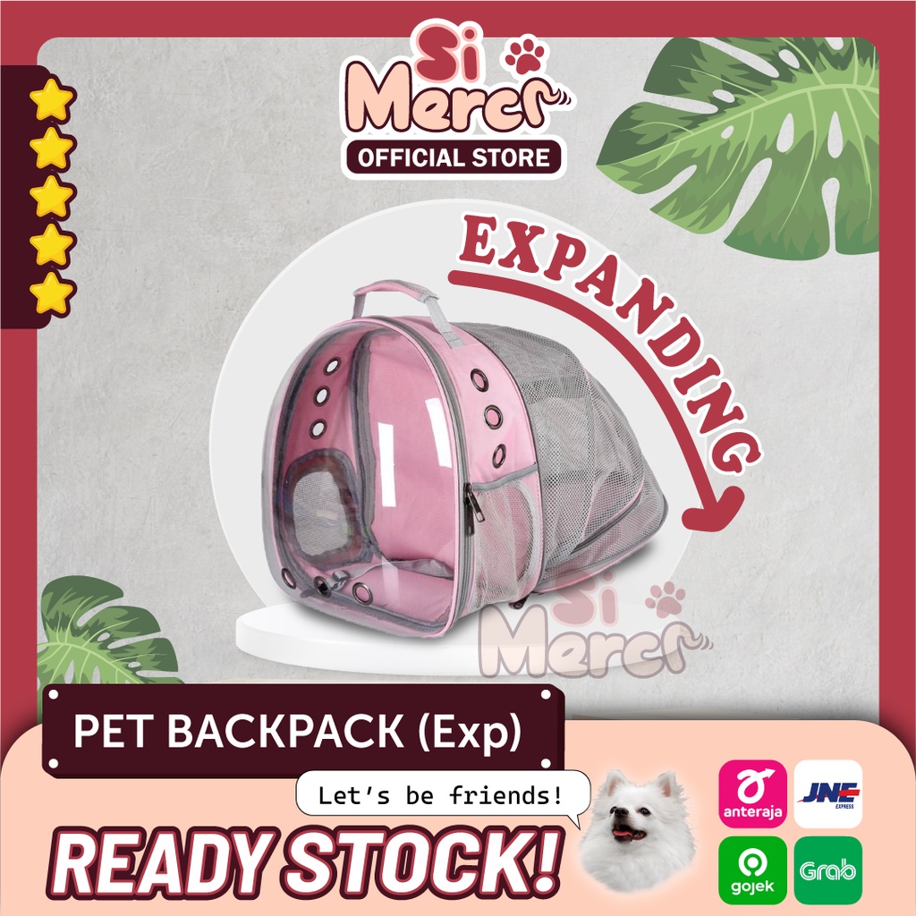 Tas Ransel Anjing Kucing Transparan Expand/ Tas Astronot Kucing Anjing / Pet Cargo / Pet Backpack Expandable Besar