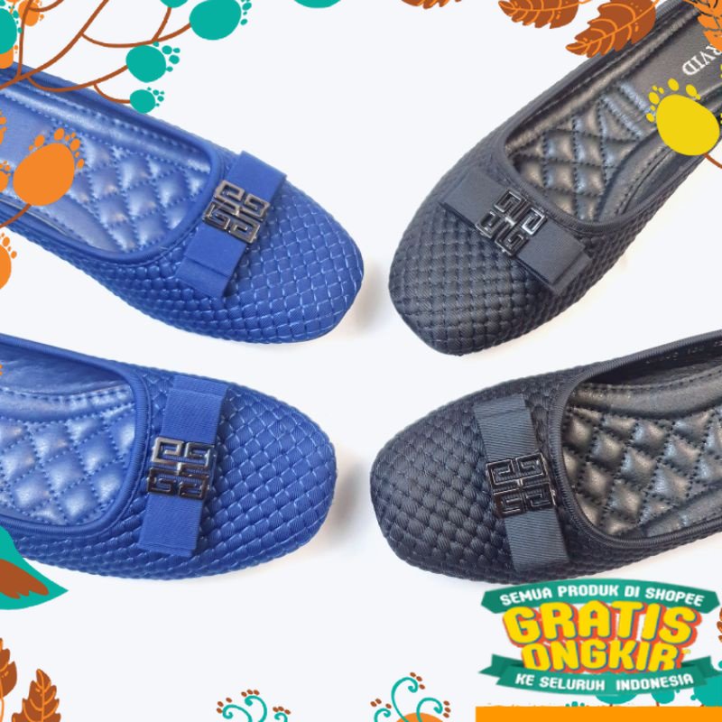 sepatu sendal pink salem grey ungu hijau muda tua dark light / Norvid Flat Shoes Size Jumbo & Normal