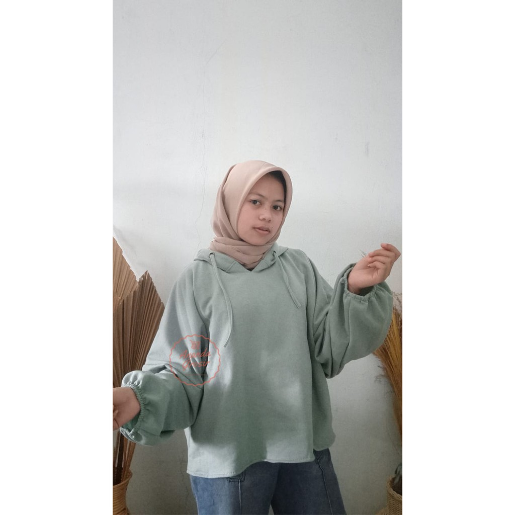 V.Vara Batwing Hoodie Wanita -  Sweater Wanita Terkini-old mint