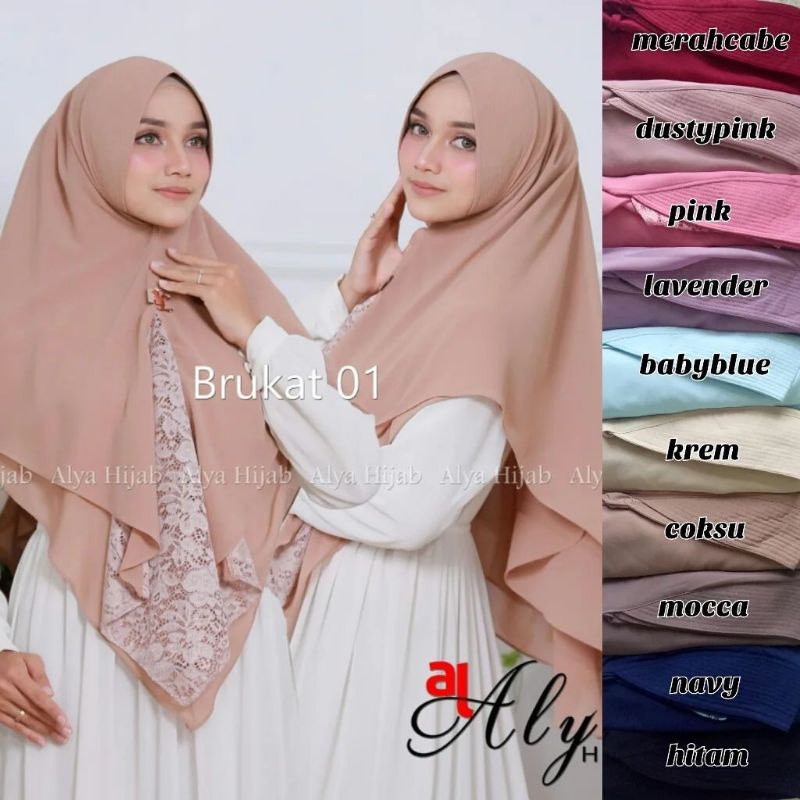 Hijab Khimar Alya Brukat