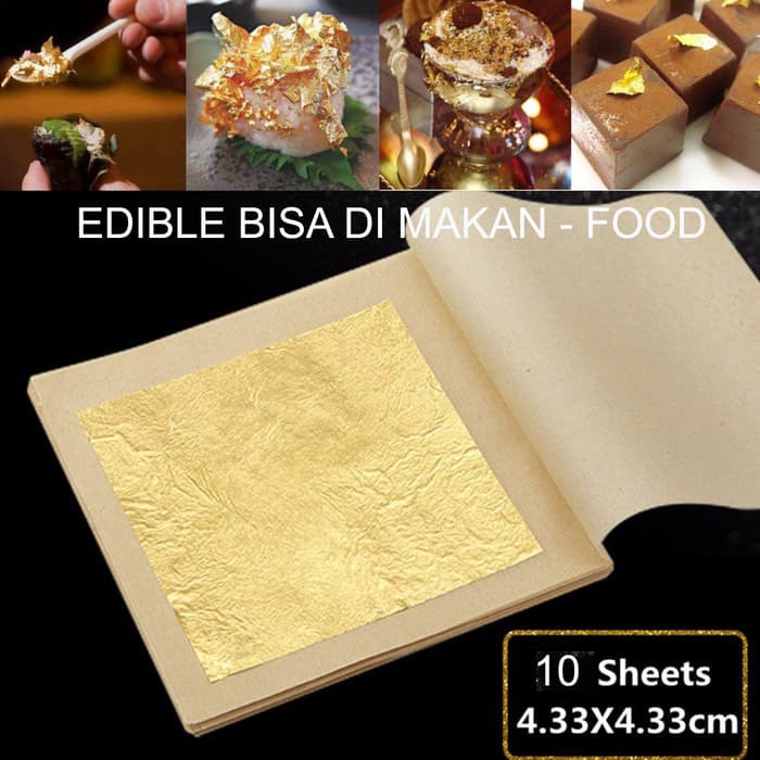 Harga Promo Gold Edible Leaf Sheet Emas Food Grade Bisa Dimakan Cake Kue 24k Art Shopee Indonesia 