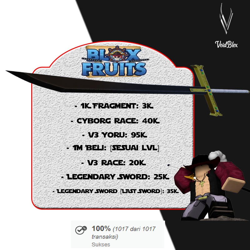 Joki Roblox Blox Fruit 1m Beli Shopee Indonesia