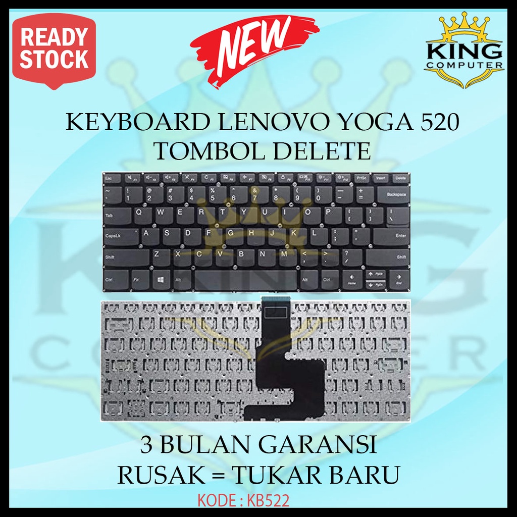 Keyboard Lenovo Yoga 520-14IKB 720-15IKB Series Tombol Delete GARANSI 3 BULAN