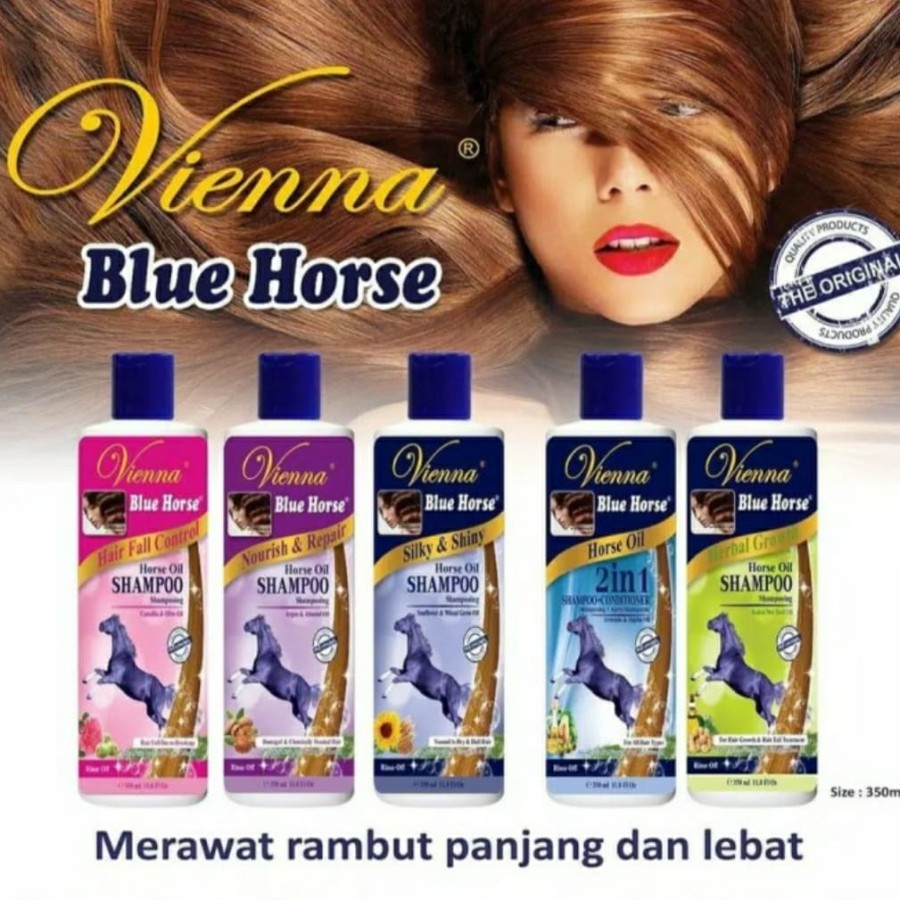 ★ BB ★ VIENNA Blue Horse Shampoo - Anti Hairfall - Anti Dandruf - Silky &amp; Shiny - 350ml