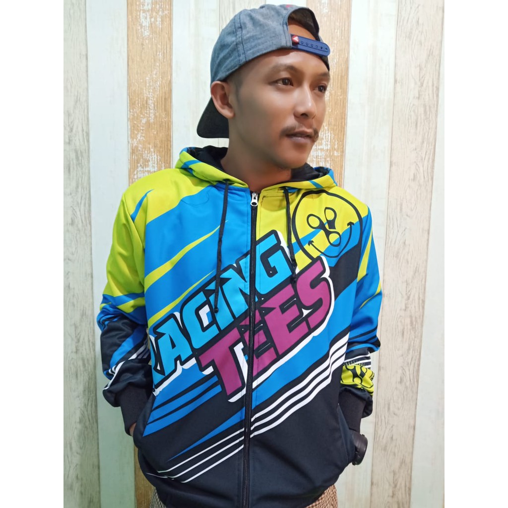 JACKET RACING_RACERTEES KUNING/BIRU_JACKET RACING PRIA DAN WANITA TERLARIS