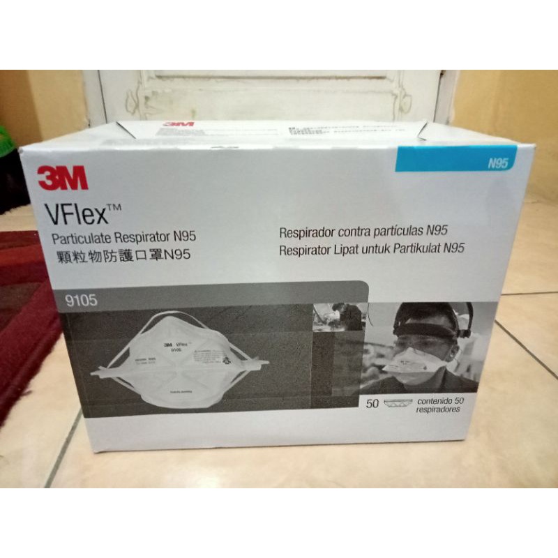 3M Masker N95 9105 VFlex Particulate Respirator - 1 Box isi 50