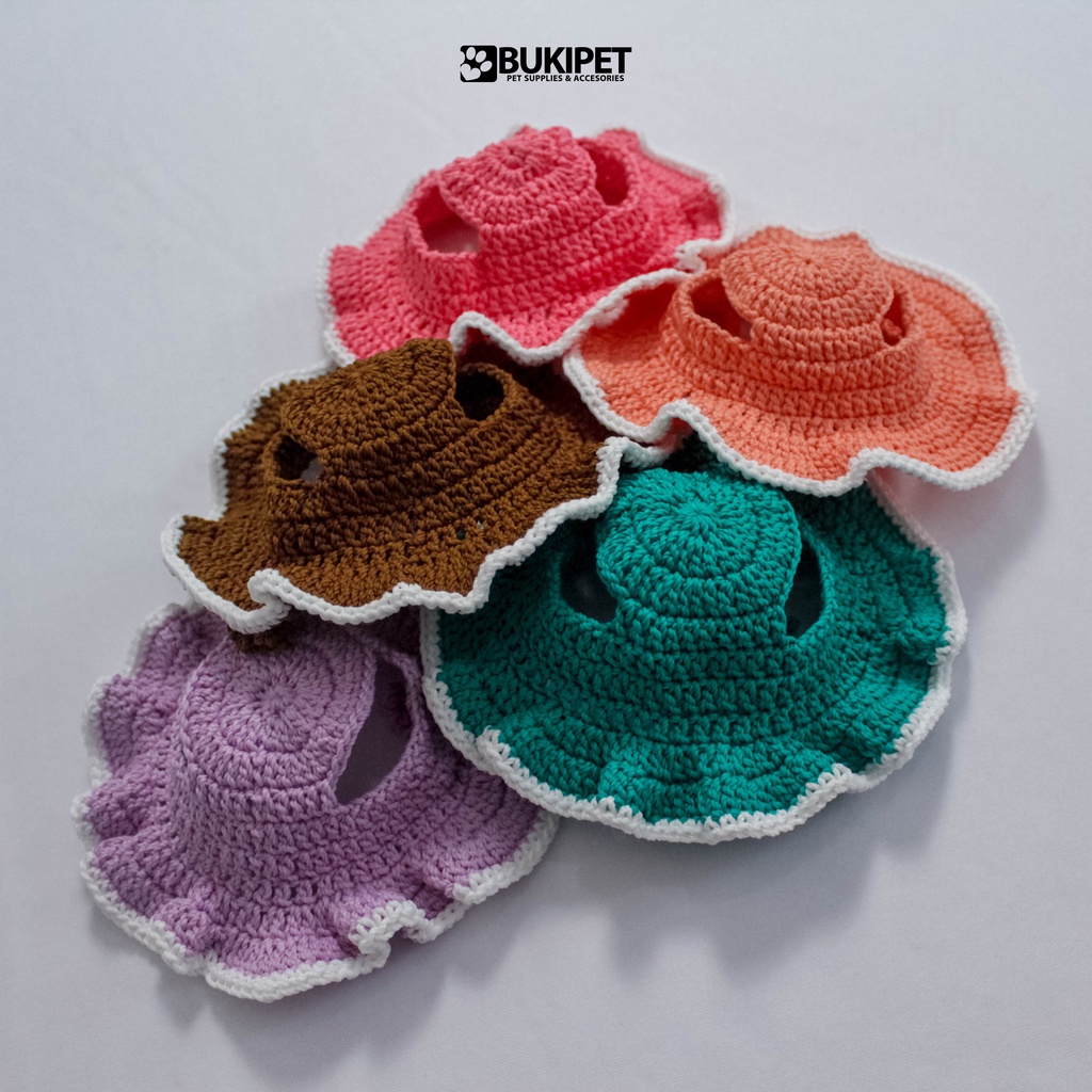 Topi Kucing Rajut / Headband Kucing / Aksesoris Kucing / Bunny Hat untuk Kucing - SUNNYSIDE KNIT HAT