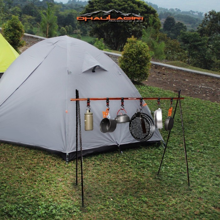 Tiang Tripod Hanging Rack Gantung Peralatan Outdoor Dhaulagiri Camping