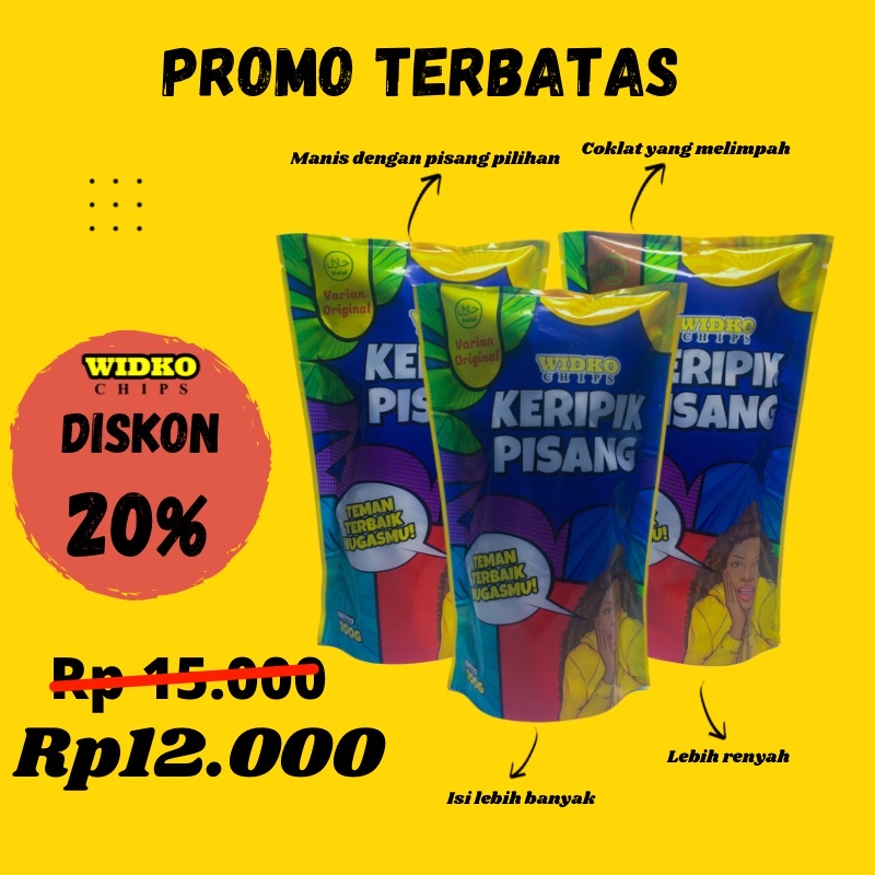 

Keripik Pisang Coklat Widko Chips 100g