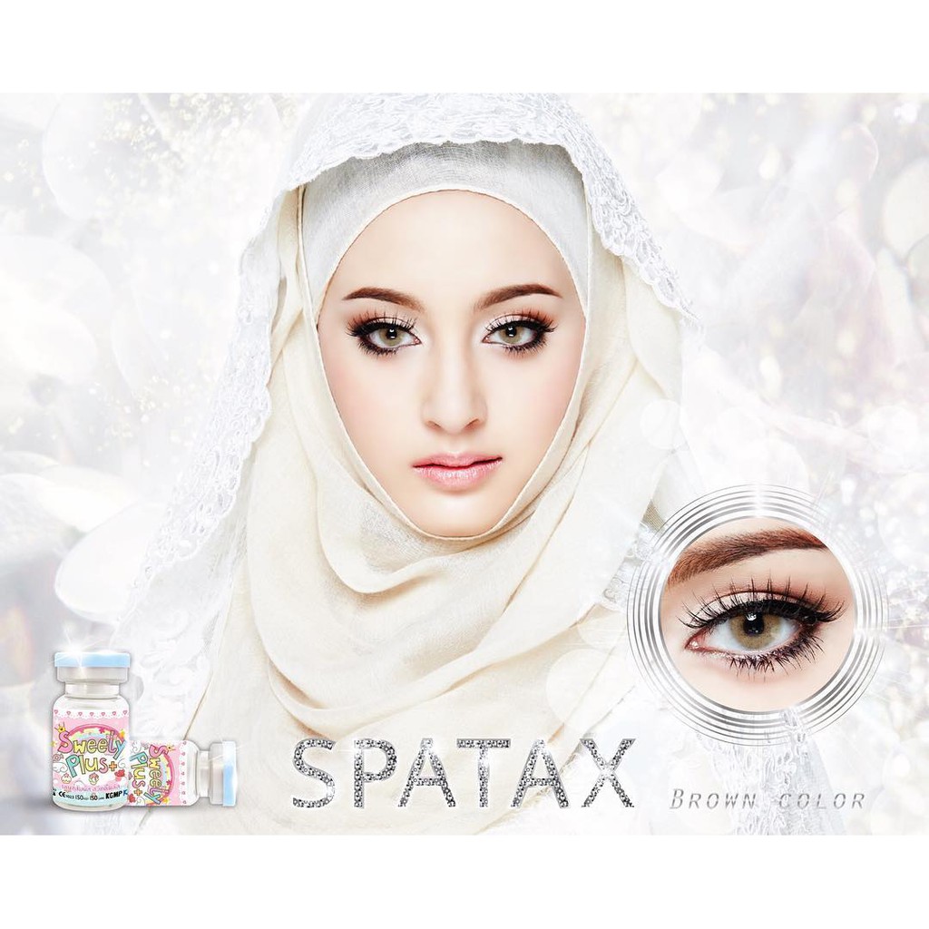 Softlens Sweety Plus + Spatax Only Series Soflen Soflens Gray Grey Brown Minus Murah Original Korea