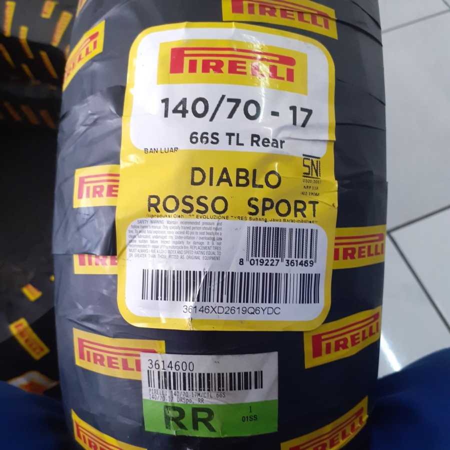 Pirelli Diablo Rosso Sport ukuran 140/70 ring 17
