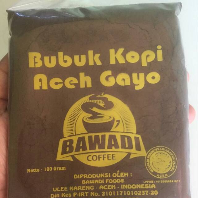 

Bubuk kopi Aceh Gayo Robusta Bawadi 100 gram