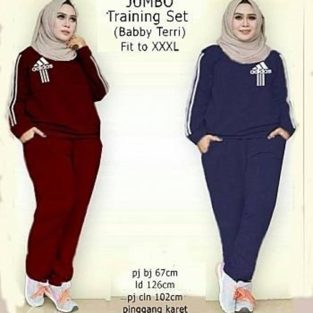 Setelan jumbo training adidas, setelan training, olah raga wanita, setelan olahraga,kekinian setelan