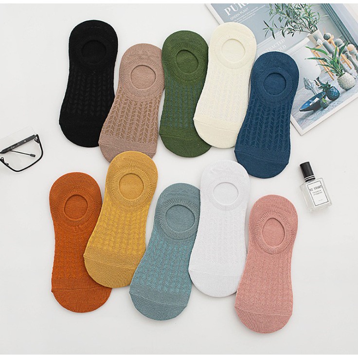 kaos kaki kode MNO kaos kaki cewek pendek model engkel warna warni keren cantik cute remaja-Kaos - M