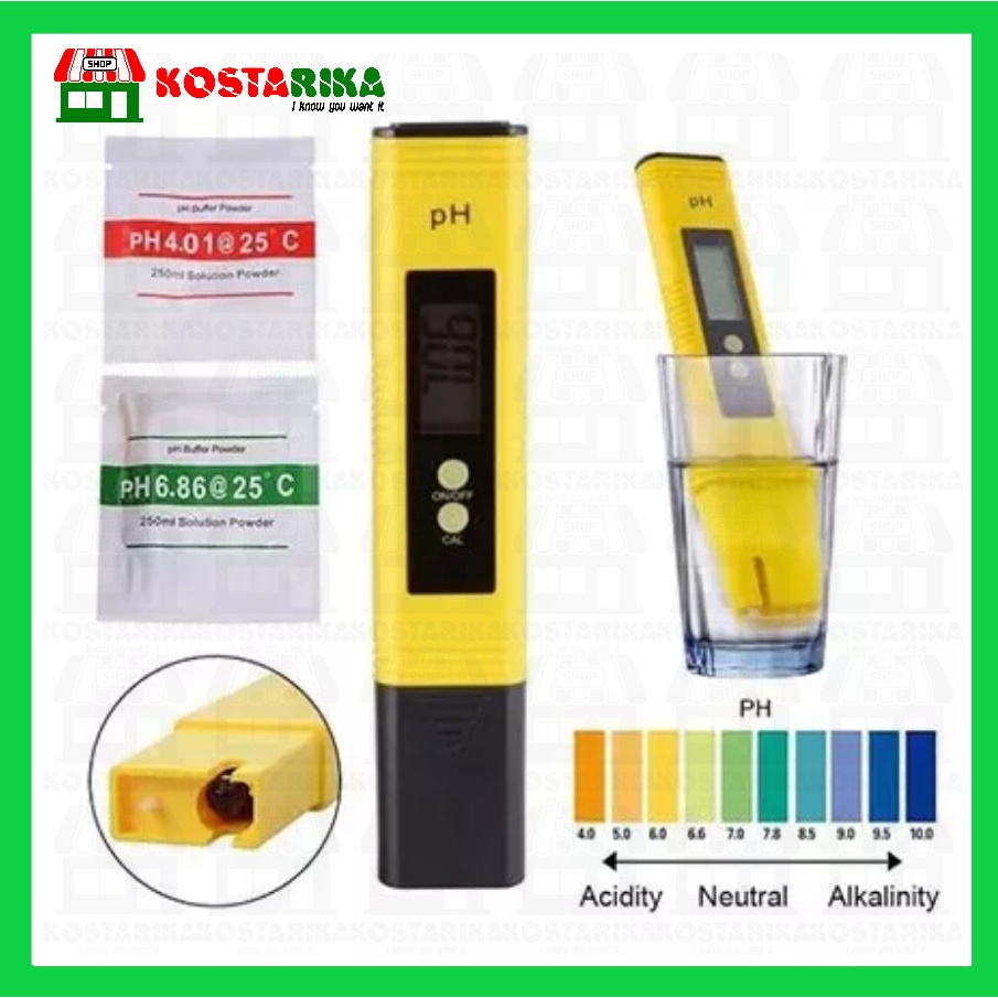 KOSTARIKA Ph Meter Alat Ukur Air Hidroponik Ph Meter Digital Ph Air Digital Ph