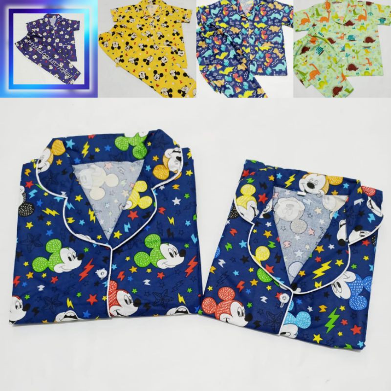 PIAMA KATUN ANAK COWOK STELAN / PIYAMA BAJU TIDUR KATUN JEPANG