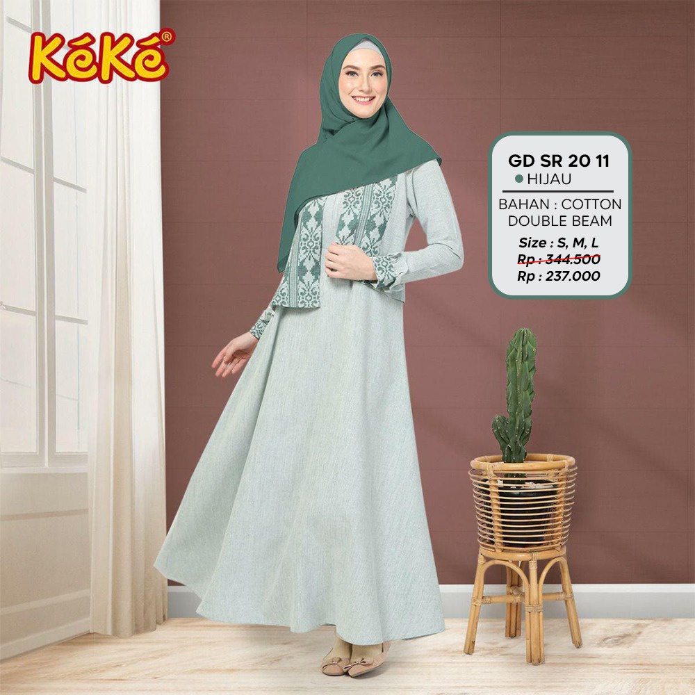 PROMO Gamis Keke GD SR 20 11 / Keke Gamis Dewasa / Gamis Ibu / Gamis Keke Original