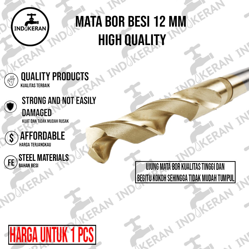 INDOKERAN - Mata Bor Besi - 12 mm - High Quality