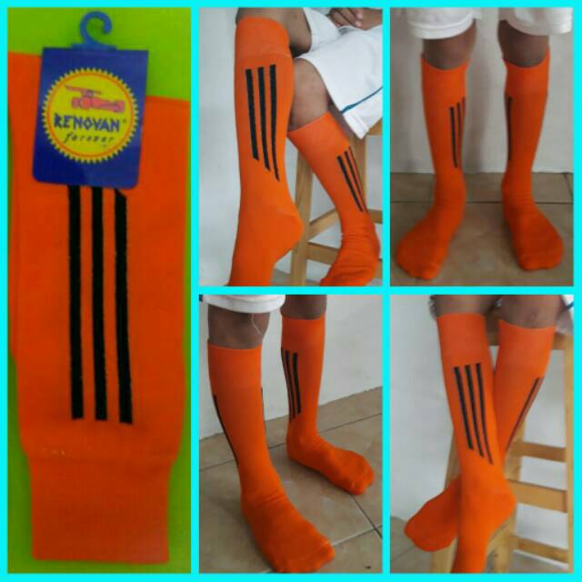 Kaos Kaki Futsal Anak Laki - Laki Orange Strip Hitam