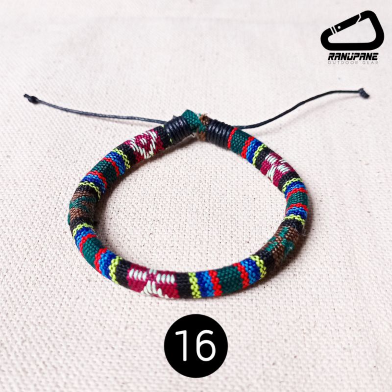 Gelang Tenun Etnik Songket Gelang khas Lombok Motif Unik Gelang Vintage Etnik Etnic Pendaki Gunung Pria Wanita-16