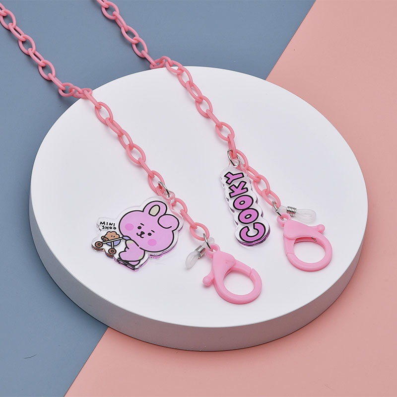 XiaoboACC Masker Strap Tali Lanyard Kacamata Motif Kpop Bts / Bt21 Idol Tata / Koya Panjang 50cm