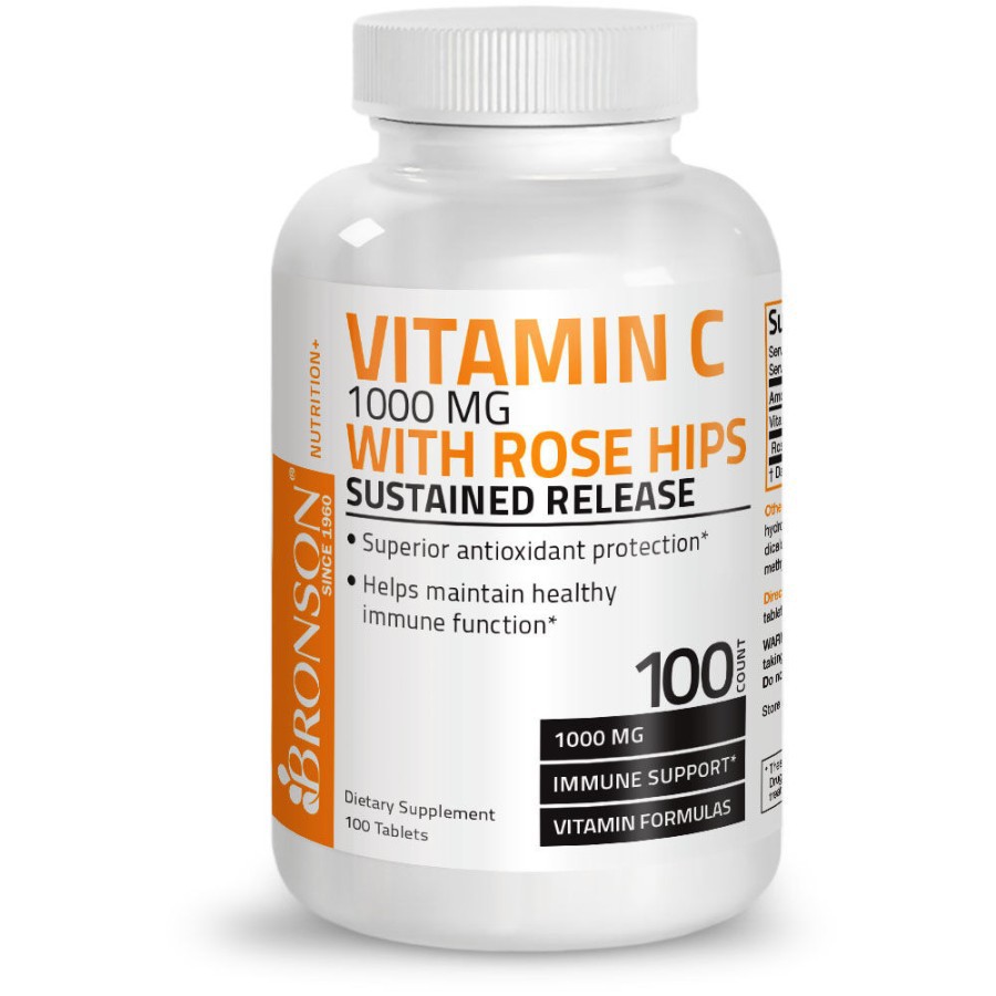 Bronson Vitamin C 1000 mg With Rose Hips Sustained Release 100 Count