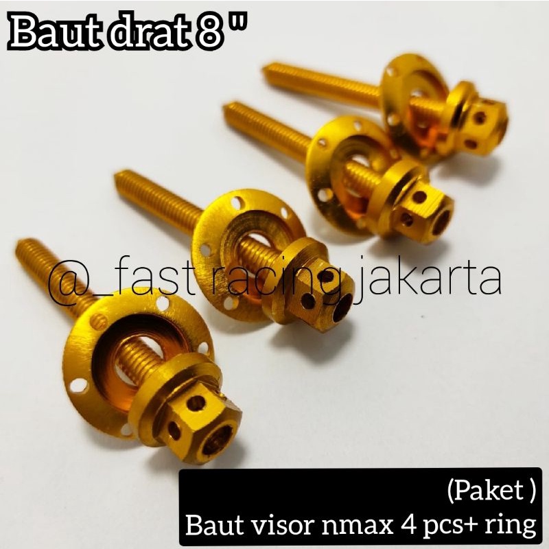 baut visor nmax + ring cnc / baut visor nmax old dan new drat 8 cnc