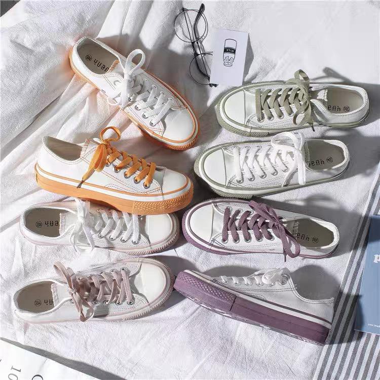 Free BOX Sepatu Sneakers Wanita Import Sepatu Kanvas Wanita Kasual Polos Tali Premium Quality Sepatu Casual Sneakers Wanita Sport Shoes NS7204