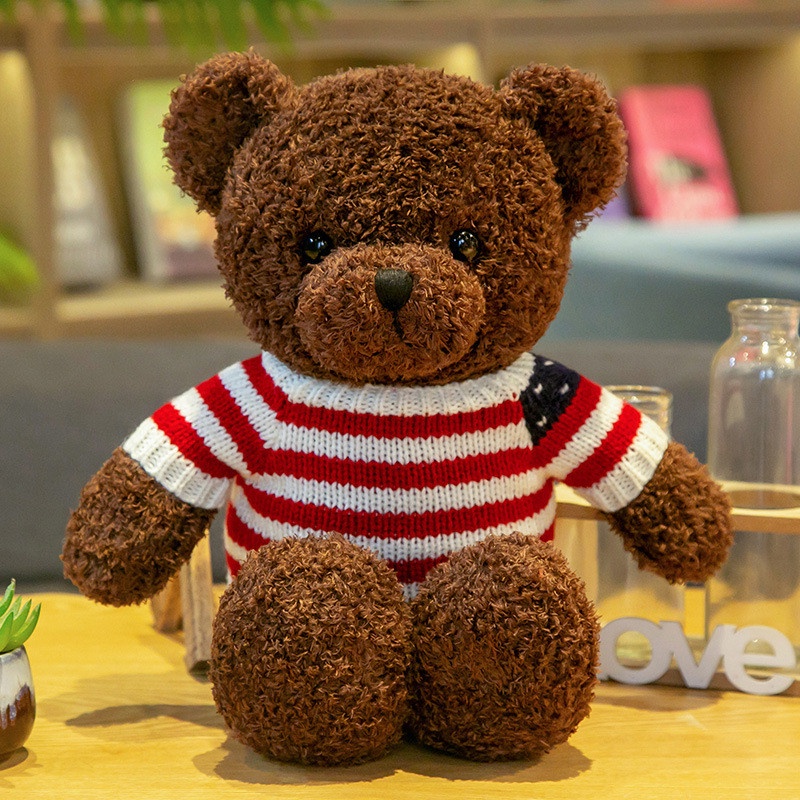 Boneka Teddy Bear Bahan Plush Ukuran 30cm Untuk Hadiah Ulang Tahun Anak