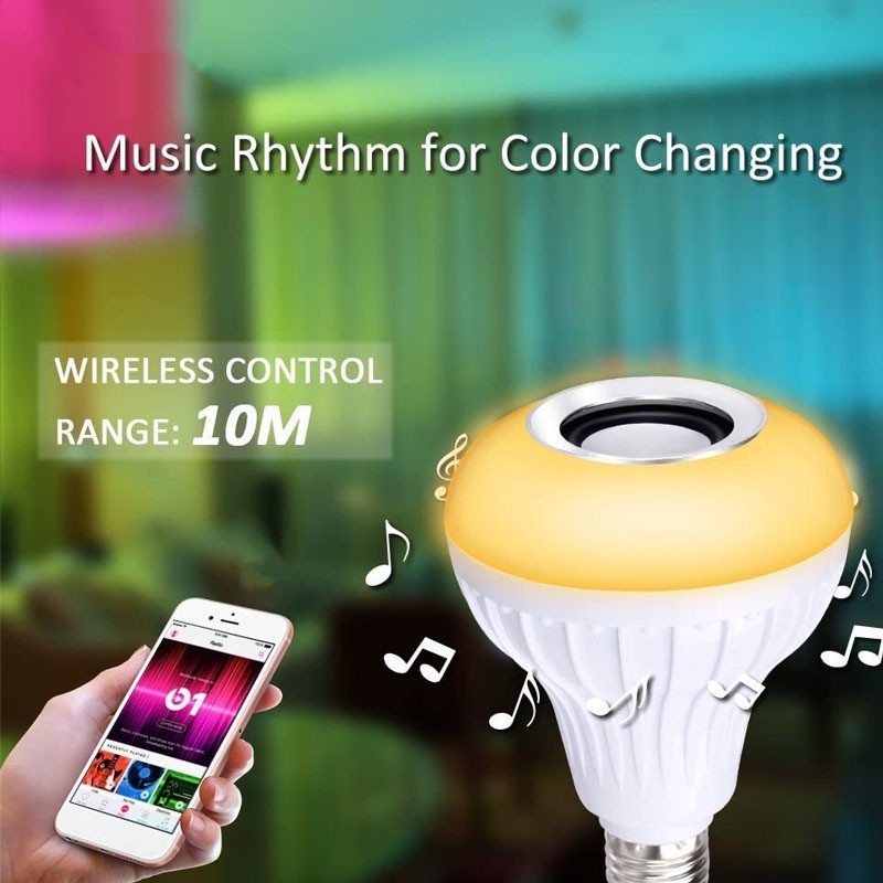 Bohlam Speaker Musik Bluetooth 2 in 1 - Lampu Speaker LED