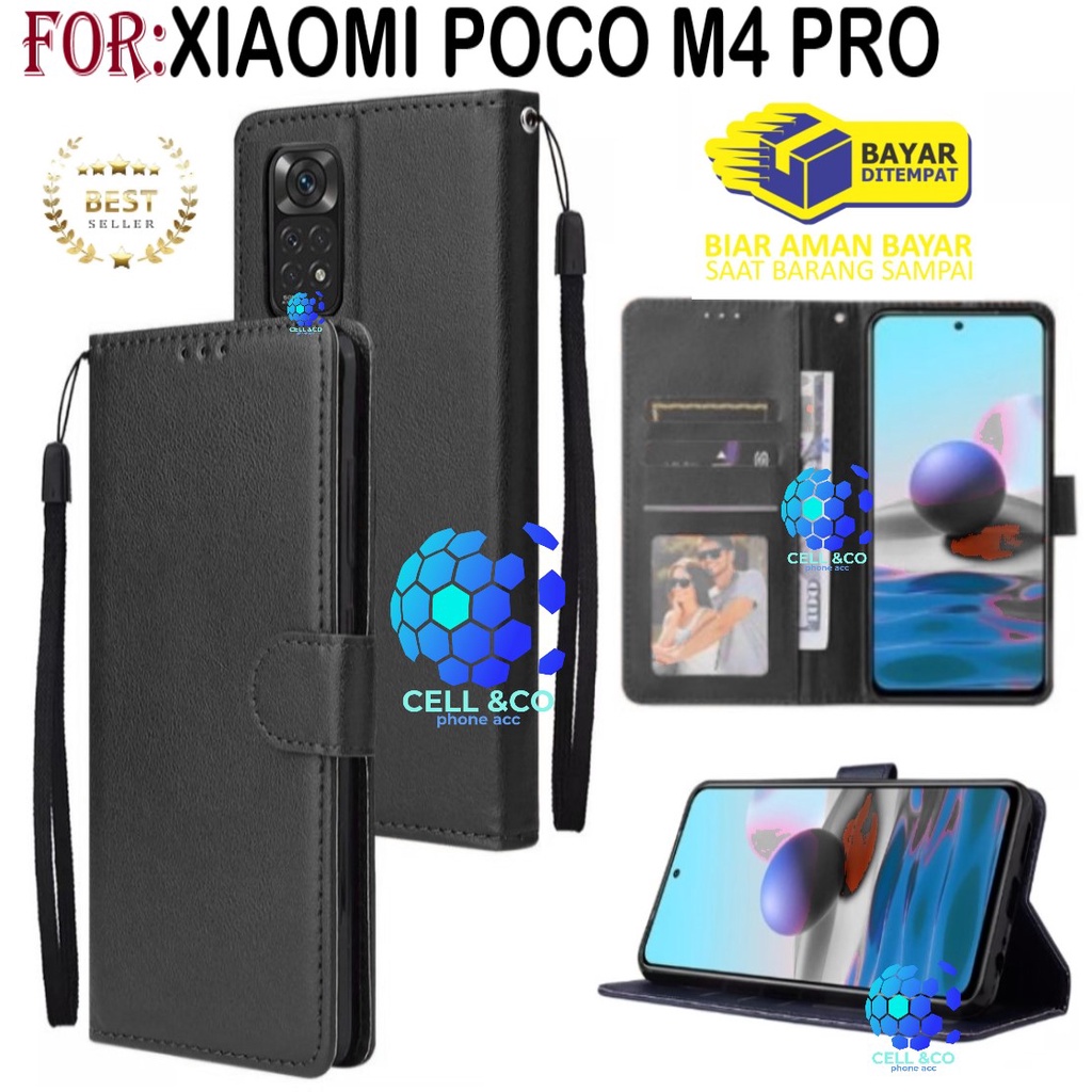 NEW XIAOMI POCO M4 PRO FLIP COVER CASE FLIP LEATHER WALLET PREMIUM FLIP CASE BUKA TUTUP KESING HP CASING FLIP CASE WALLET XIAOMI POCO M4 PRO