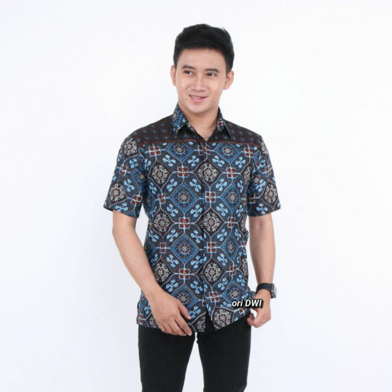 tey-17 Batik Pria ASJ SA HRB026 Kenongo Kemeja Tosca Pendek-10