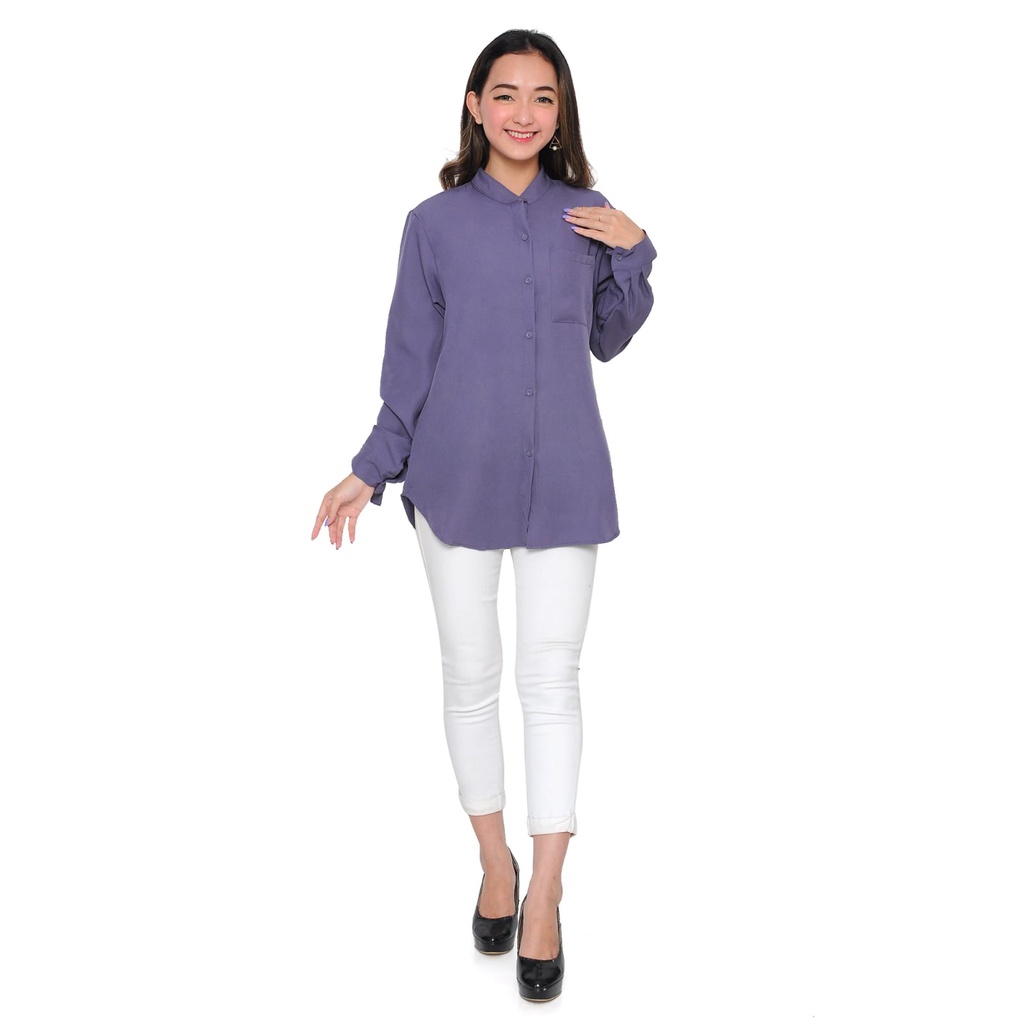 Aurel blouse/giovany shirt atasan kemeja polos wanita basic shakila impor