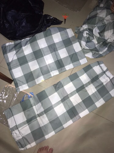 Bedcover Motif Kotak Emily Collection Katun Lokal Elbhe Uk Single| Uk 90x200 |uk 100x200 |uk 120x20