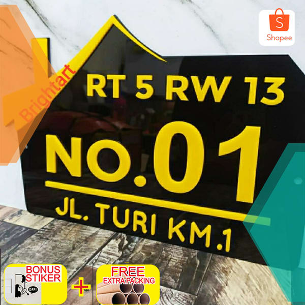 

Nomor rumah akrilik Series-2 Ukuran 30x20 Plat rumah akrilik - Kuning polos Keren