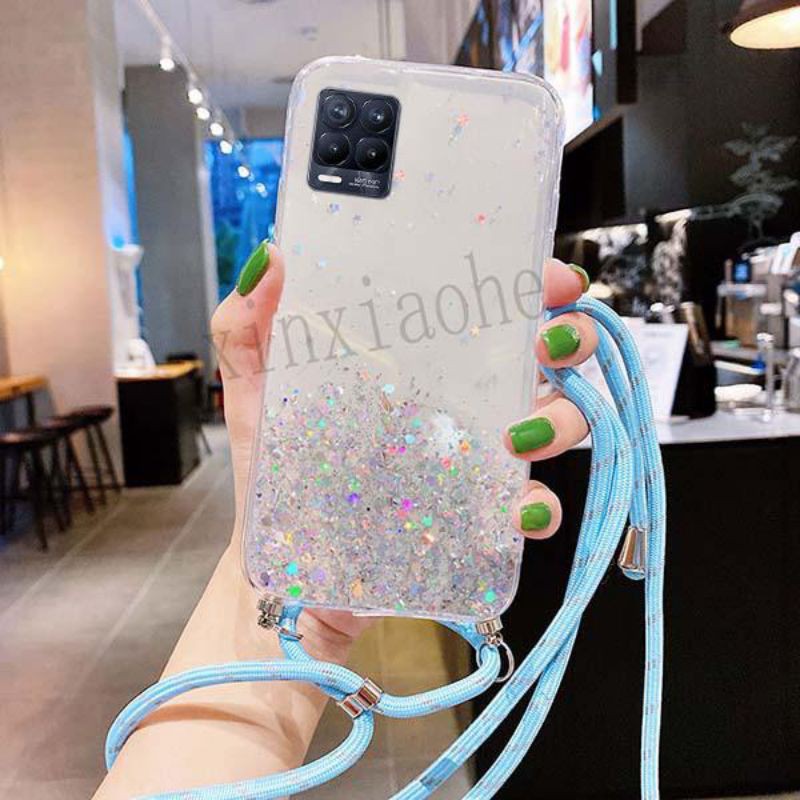 Case Tali Nagita Realme 8 8 Pro Lanyard Glitter Gantungan