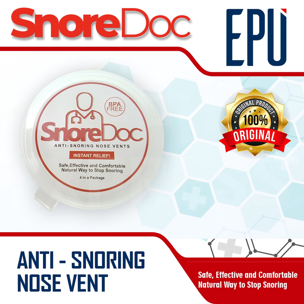 Original SnoreDoc (4 Pcs - BPA Free): Anti Ngorok, Anti Dengkur, Snore Stopper