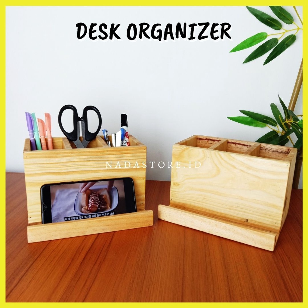 COD - KOTAK STORAGE MEJA DESK ORGANIZER KOTAK PEN HOLDER DAN PHONE STAND HOLDER