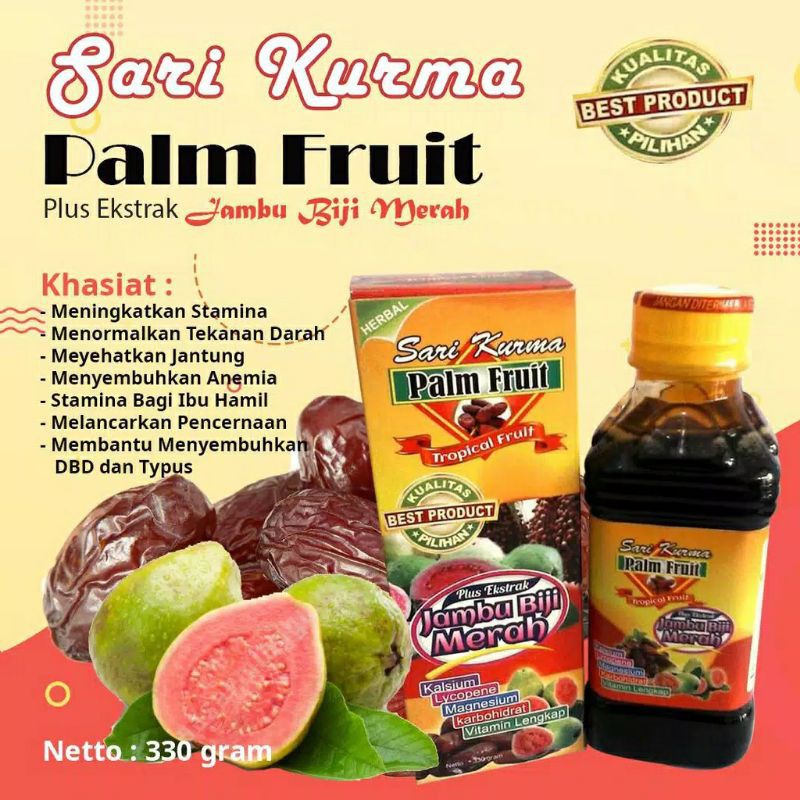 

Sari Kurma Palm Fruit plus Ekstrak Jambu Biji Merah 330 gram