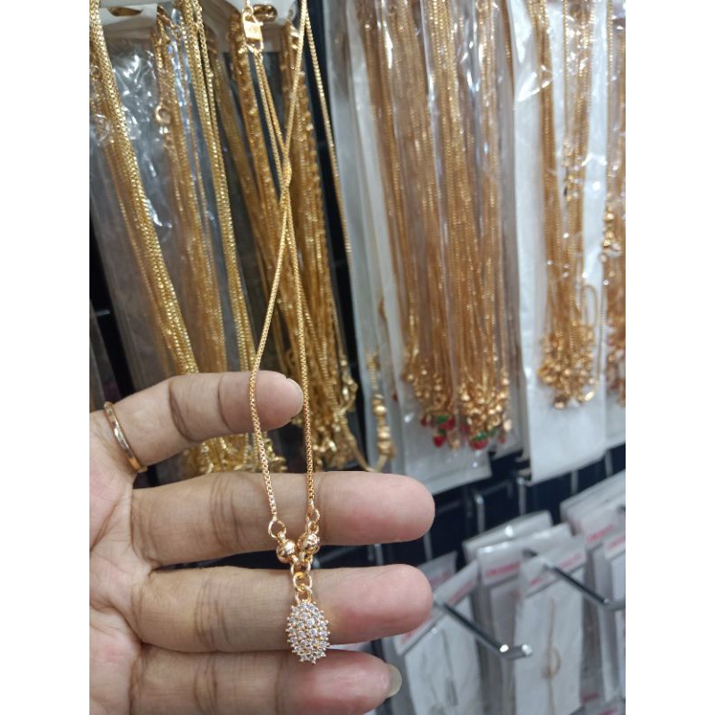 Kalung anak koye oval titanium gold 18k