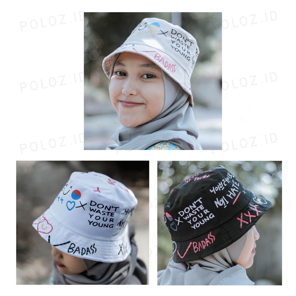 TOPI BUCKET KOREA TOPI BUCKET SABLON BADAS TOPI KPOP TOPI BADAS