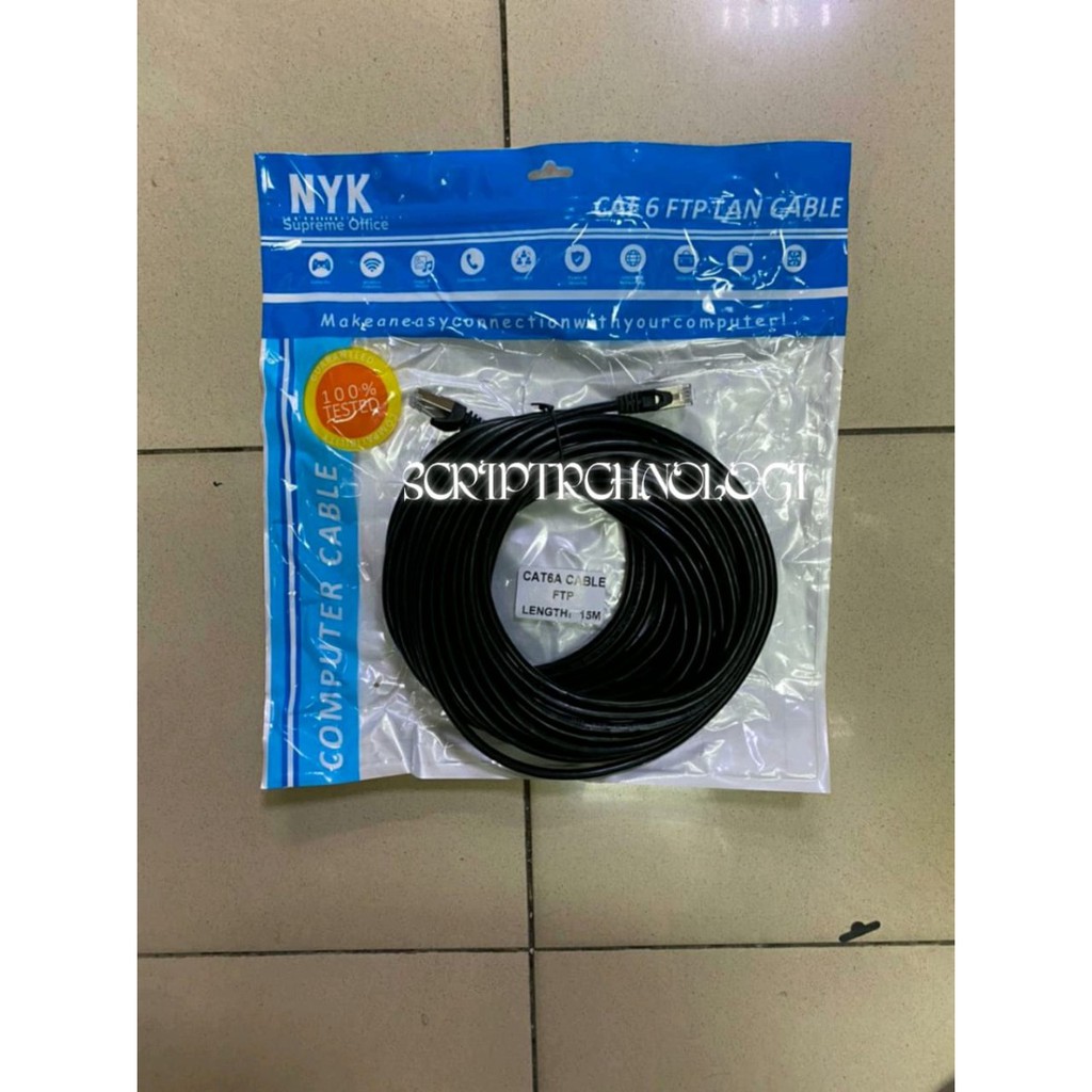 Kabel Lan FTP Cat6a 15 Meter Outdoor NYK - Cable Lan 15m Cat 6 FTP NYK