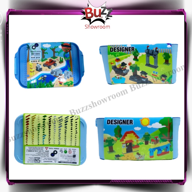 Mainan Building Block Designer Kit Panlos Brick Creator Box Toy 635pcs