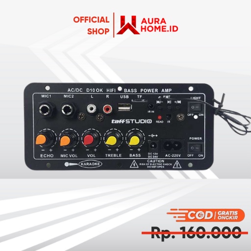Amplifier Board Audio Bluetooth USB FM Radio TF 400W D10OK / Amplifier Board Karaoke Kit Hifi Bass P